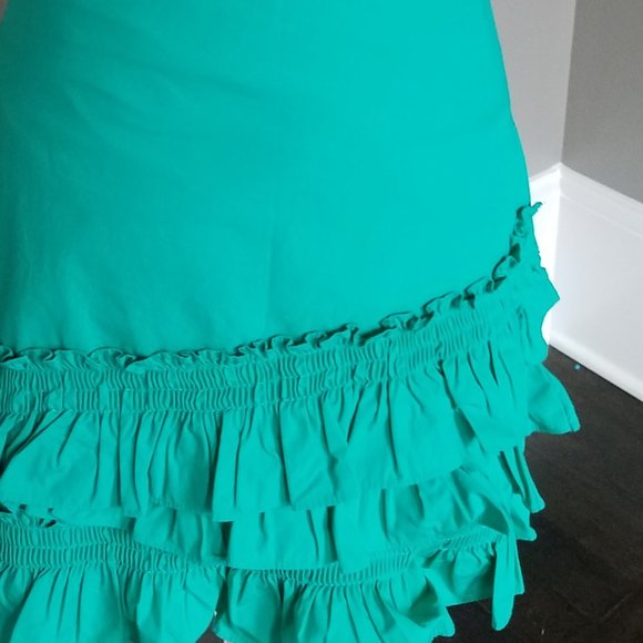 J Crew Turquoise Mini Skirt in Cotton Poplin 0 - Picture 12 of 13